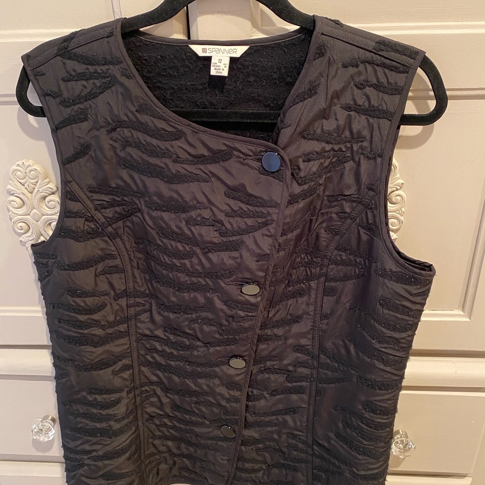 Spanner Quilted Black Vest